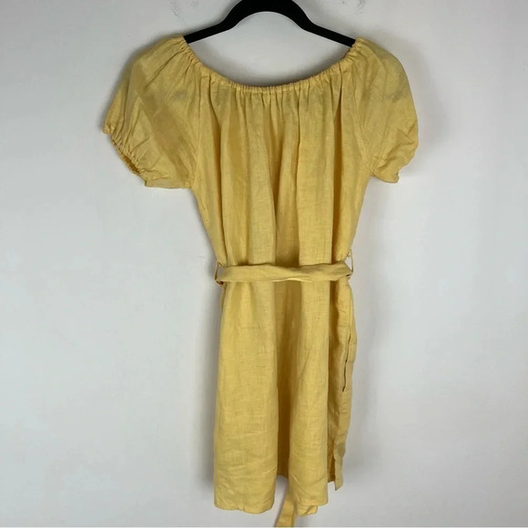 Anthropologie Faithfull the Brand Savoy 100% Linen Yellow Dress Size S - Picture 5 of 8